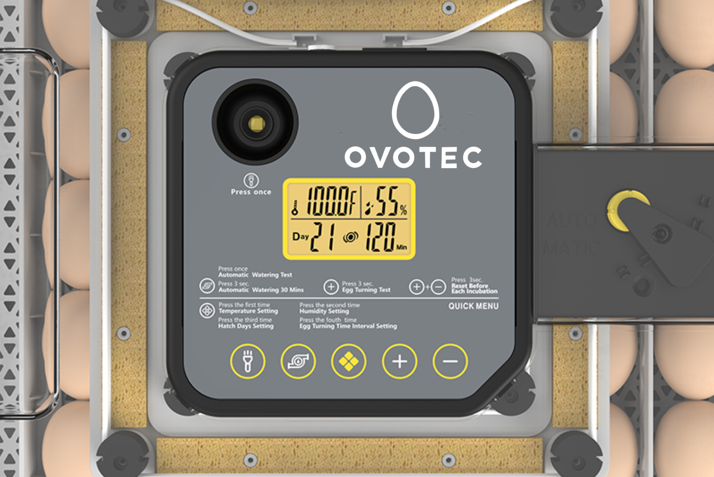 Comparativo entre chocadeira tradicional e digital OvoTec 48H Pro com controle automático.